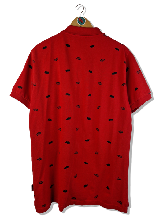 A Bathing Ape / Bape Poloshirt All Over Print Fledermaus Rot Schwarz XL