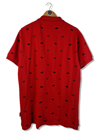 A Bathing Ape / Bape Poloshirt All Over Print Fledermaus Rot Schwarz XL