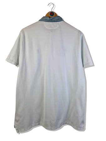 Ralph Lauren Poloshirt USA Flags Denim Kragen Weiß XL