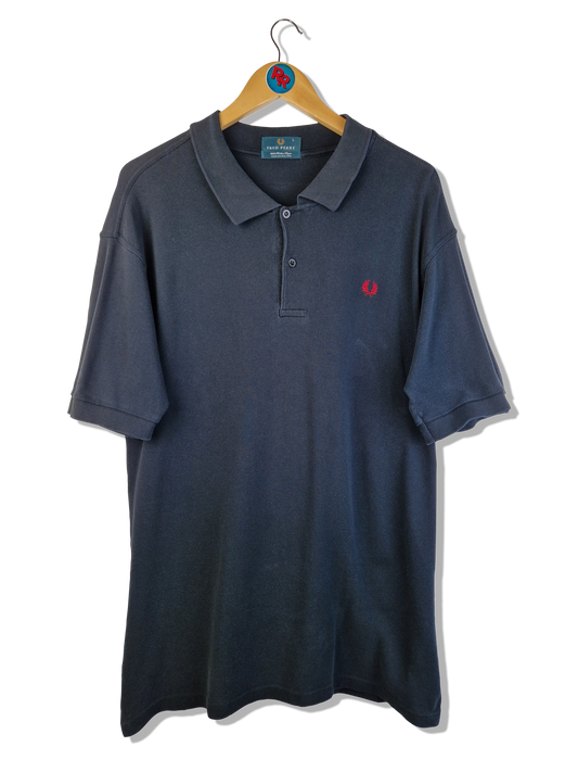 Vintage Fred Perry Poloshirt Pique Made In England Dunkelblau L