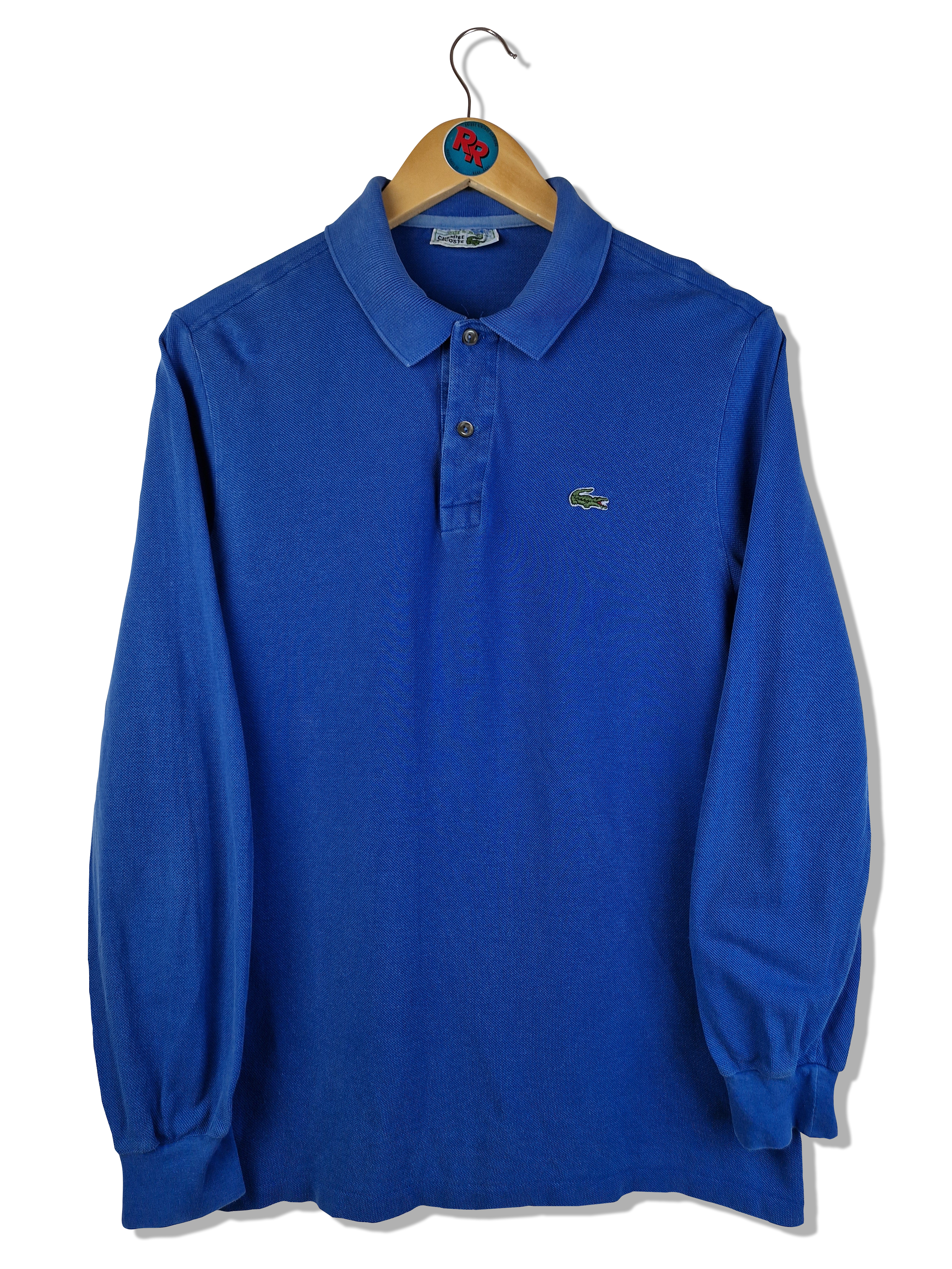 Vintage Lacoste Polo Langarm Made In France Blau (5) M-L