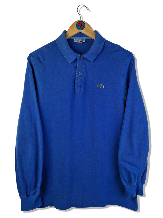 Vintage Lacoste Polo Langarm Made In France Blau (5) M-L