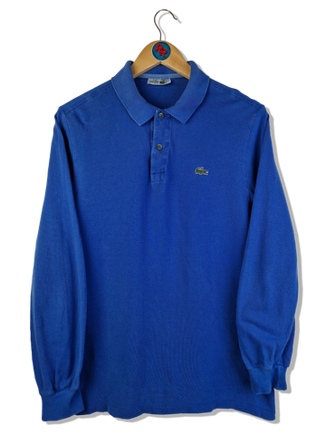Vintage Lacoste Polo Langarm Made In France Blau (5) M-L