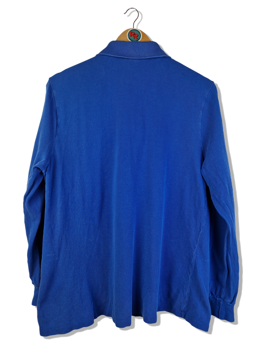 Vintage Lacoste Polo Langarm Made In France Blau (5) M-L