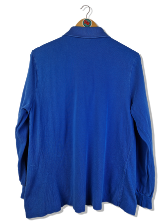 Vintage Lacoste Polo Langarm Made In France Blau (5) M-L