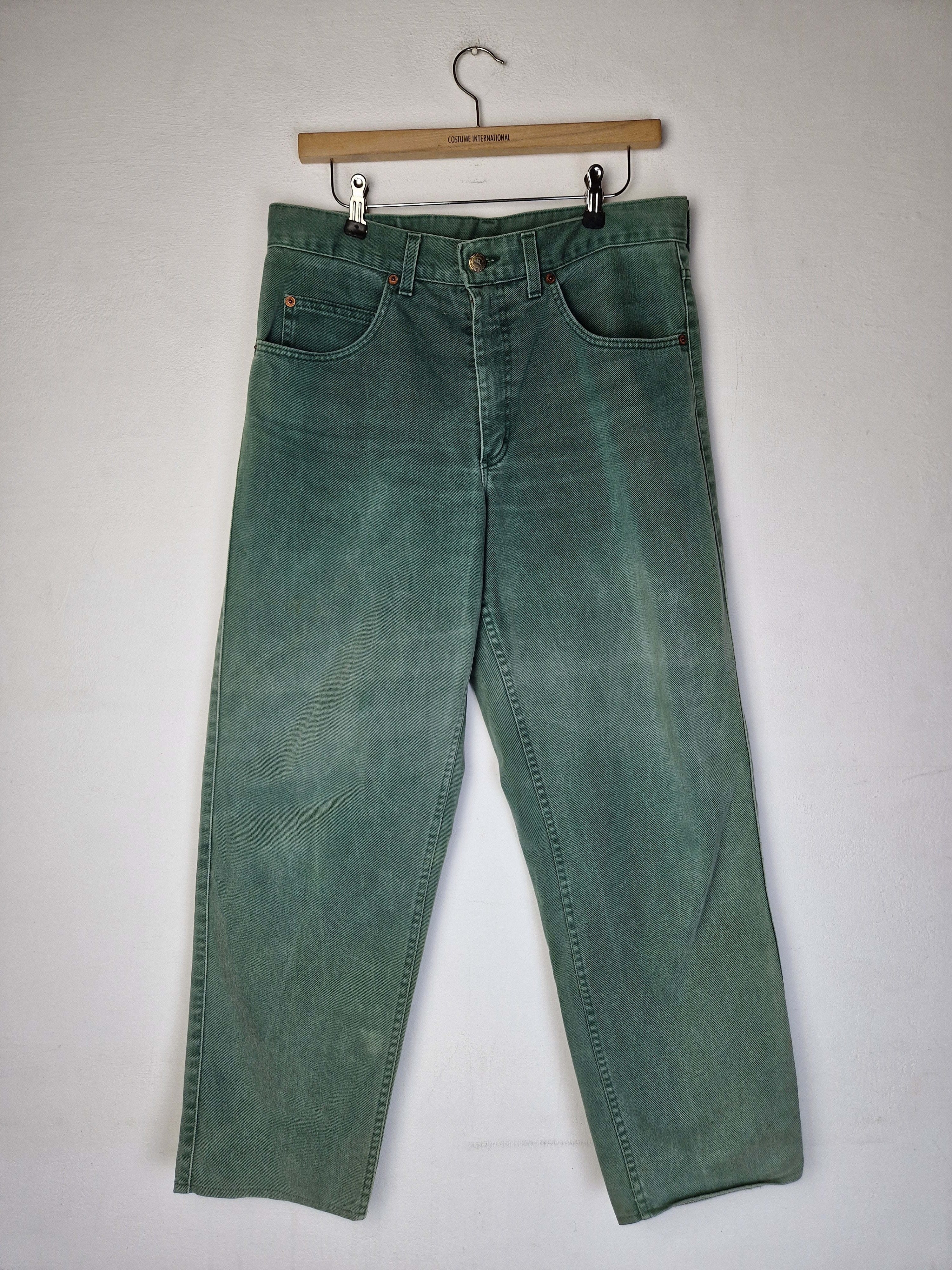 Vintage Mustang Jeans Made In Germany High Waist Grün 33/34
