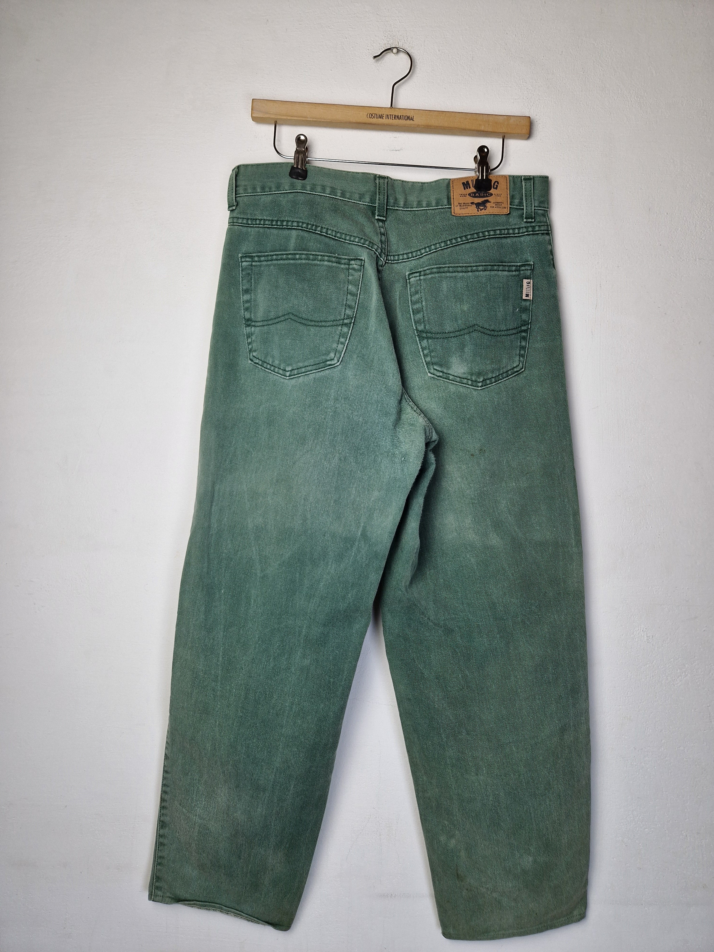 Vintage Mustang Jeans Made In Germany High Waist Grün 33/34