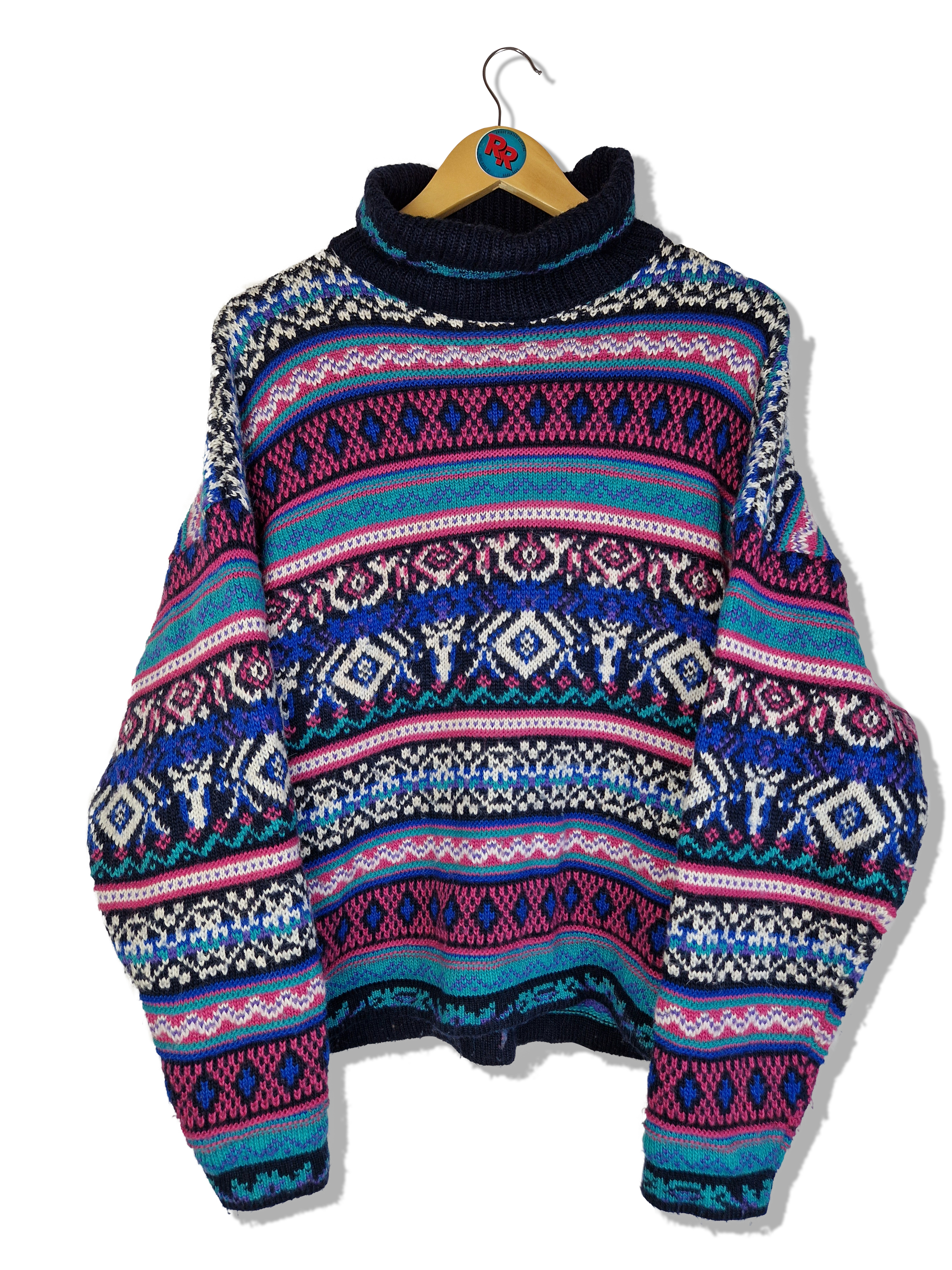 Vintage Marimi Rollkragen Knitwear Made In Italy Mit Wolle Bunt L