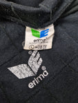 Vintage Erima Trikot 80s Schiedsrichter Langarm Polokragen Schwarz L
