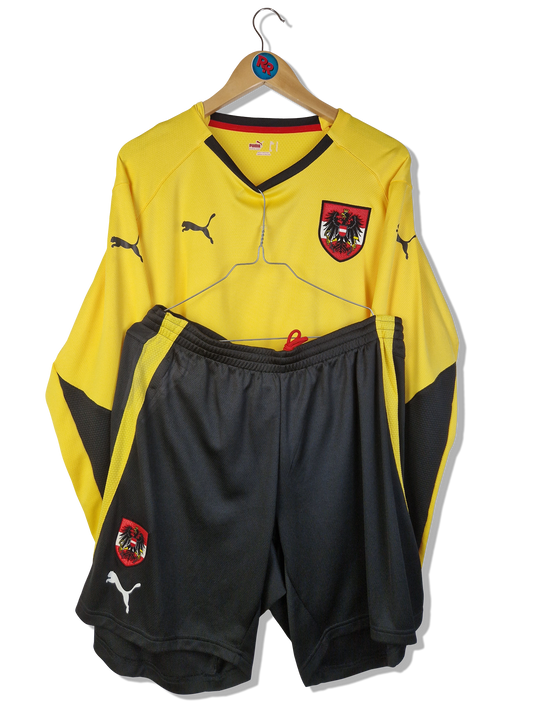 Puma Trikot+Shorts Set Torwart Langarm Gelb Schwarz L