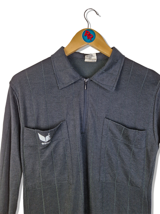 Vintage Erima Trikot 80s Schiedsrichter Langarm Made In Western Germany Schwarz M