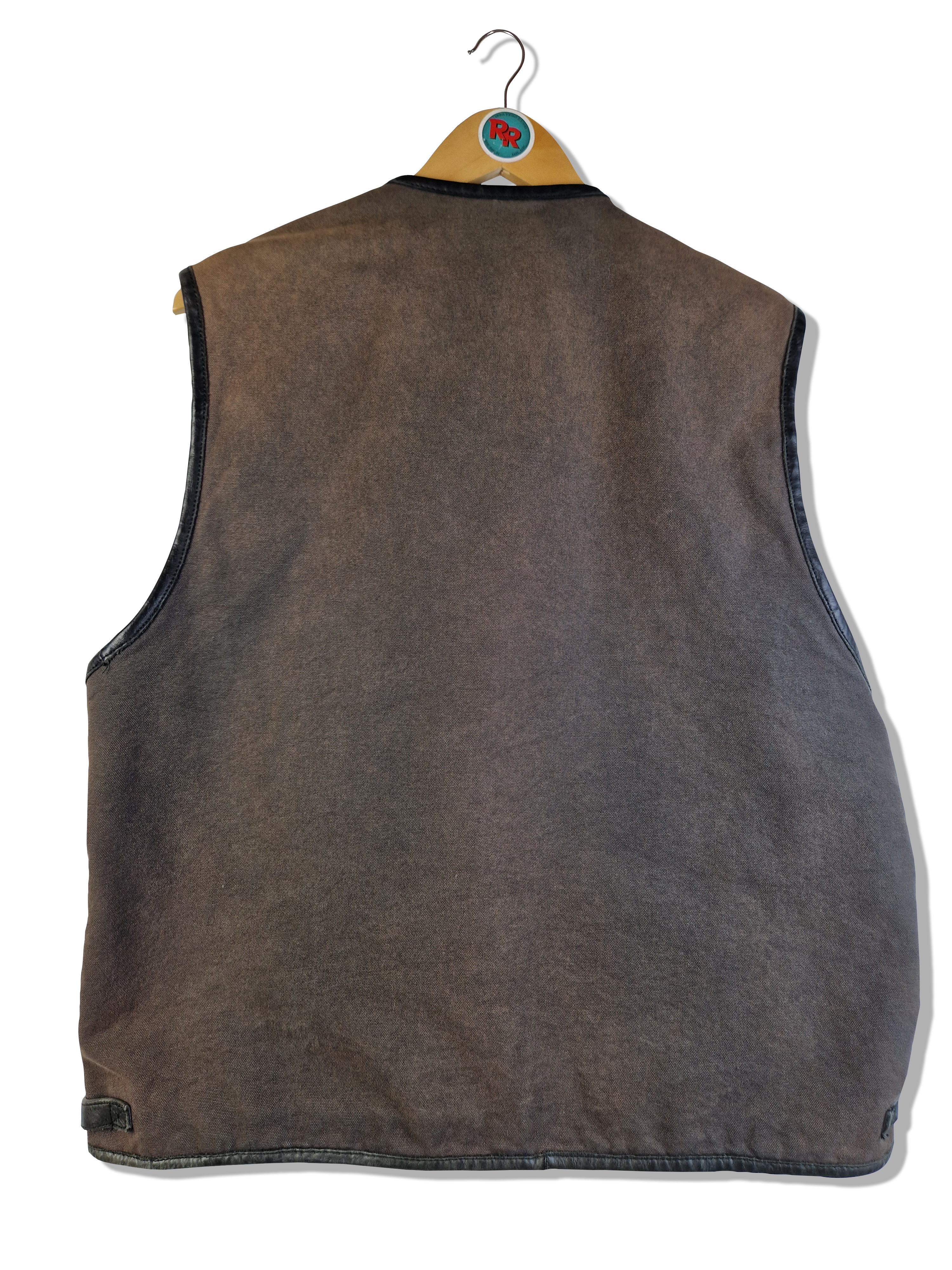 Vintage Lederweste 80s Rocker Plain Schwarz S-M