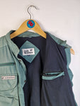 Vintage Jack Wolfskin Anglerweste Multipocket Hüftzug Outdoor Vislon Zip Grün S