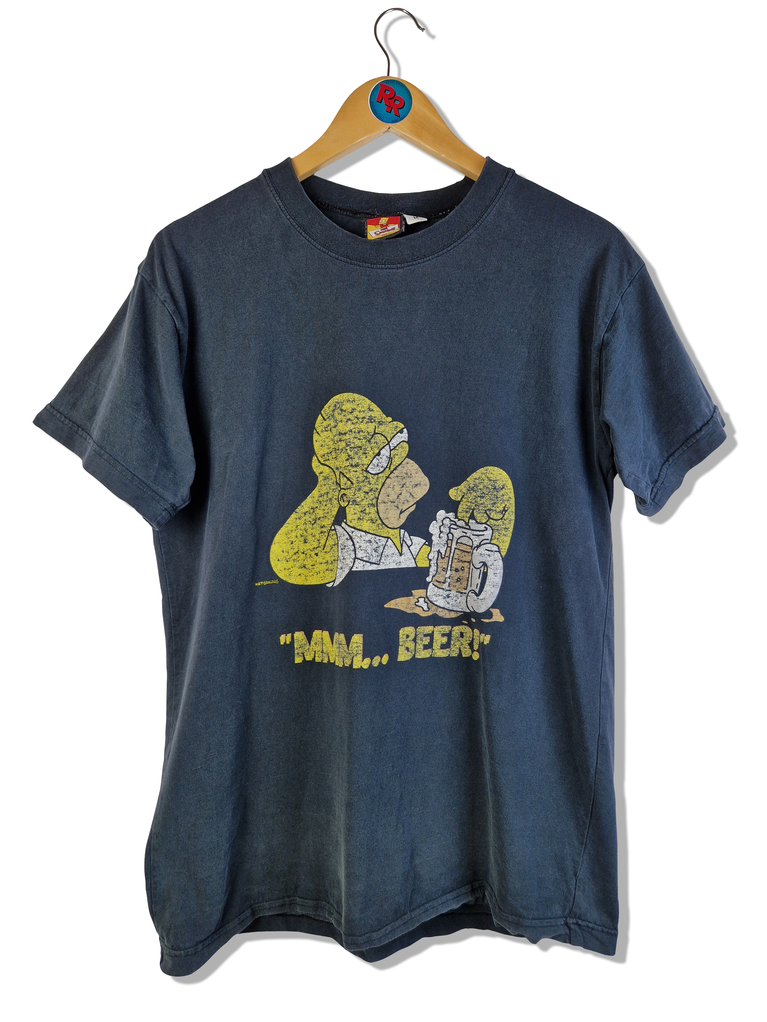 Vintage Simpsons Shirt2001 "MMM... Beer" Homer Schwarz M - RareRags