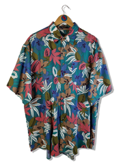 Vintage Colours By Alexander Julian Hemd Kurzarm Floral Pattern Made In Hong Kong Bunt XL