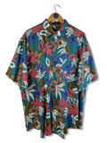 Vintage Colours By Alexander Julian Hemd Kurzarm Floral Pattern Made In Hong Kong Bunt XL