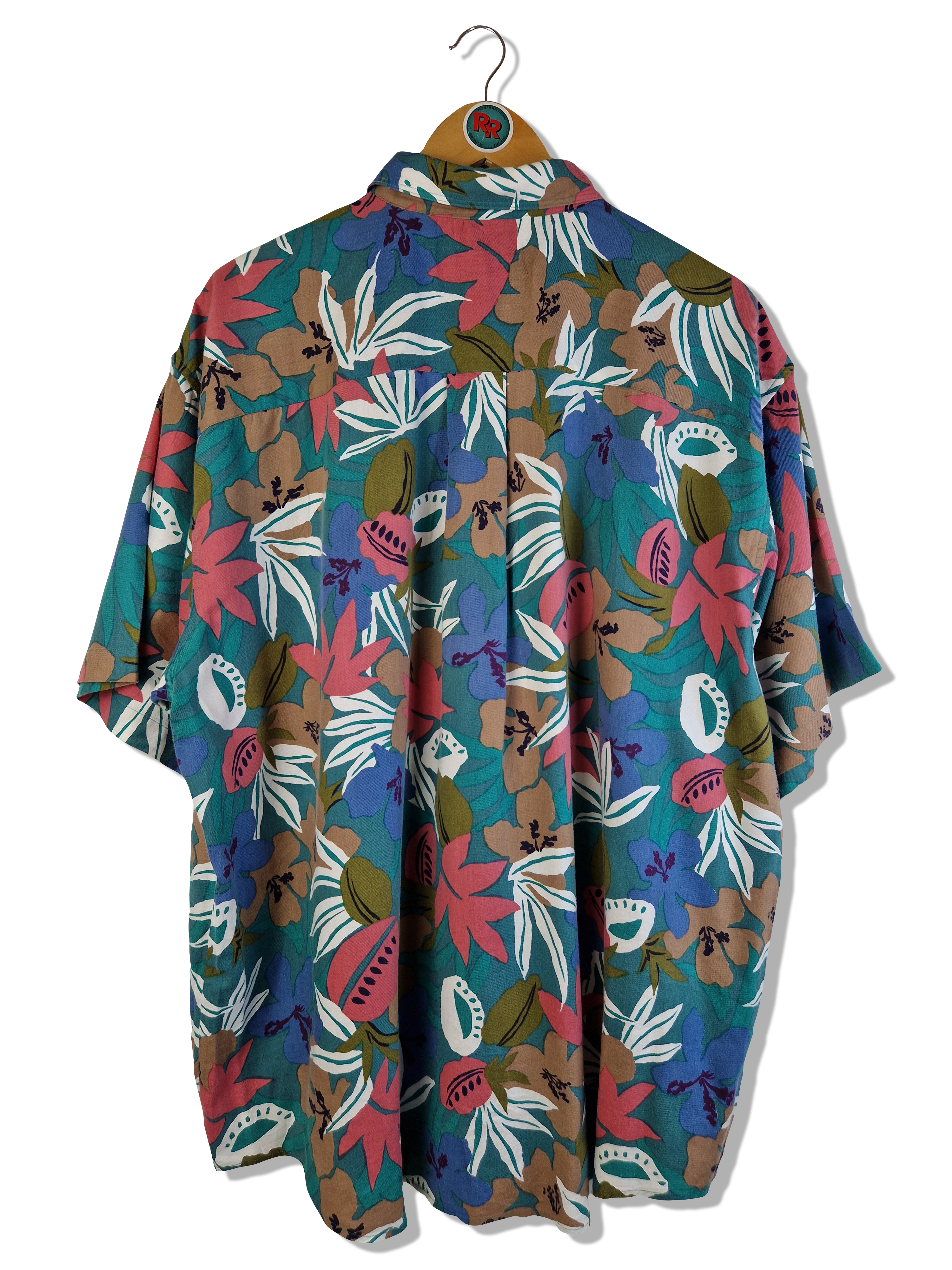 Vintage Colours By Alexander Julian Hemd Kurzarm Floral Pattern Made In Hong Kong Bunt XL