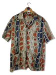 Galliano Hemd Kurzarm Schlangen Print Open Collar Bunt 36/50 S-M