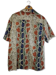 Galliano Hemd Kurzarm Schlangen Print Open Collar Bunt 36/50 S-M