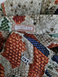 Galliano Hemd Kurzarm Schlangen Print Open Collar Bunt 36/50 S-M