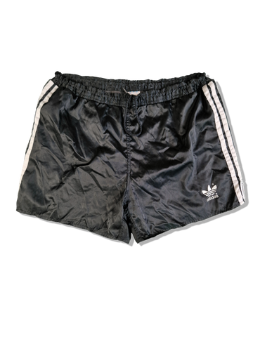 Vintage Adidas Shorts 80s Glanz Sprinter Nylon Schwarz M