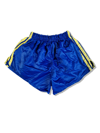 Rare! Vintage Adidas Shorts 80s Glanz Sprinter Made In West Germany Blau Gelb M