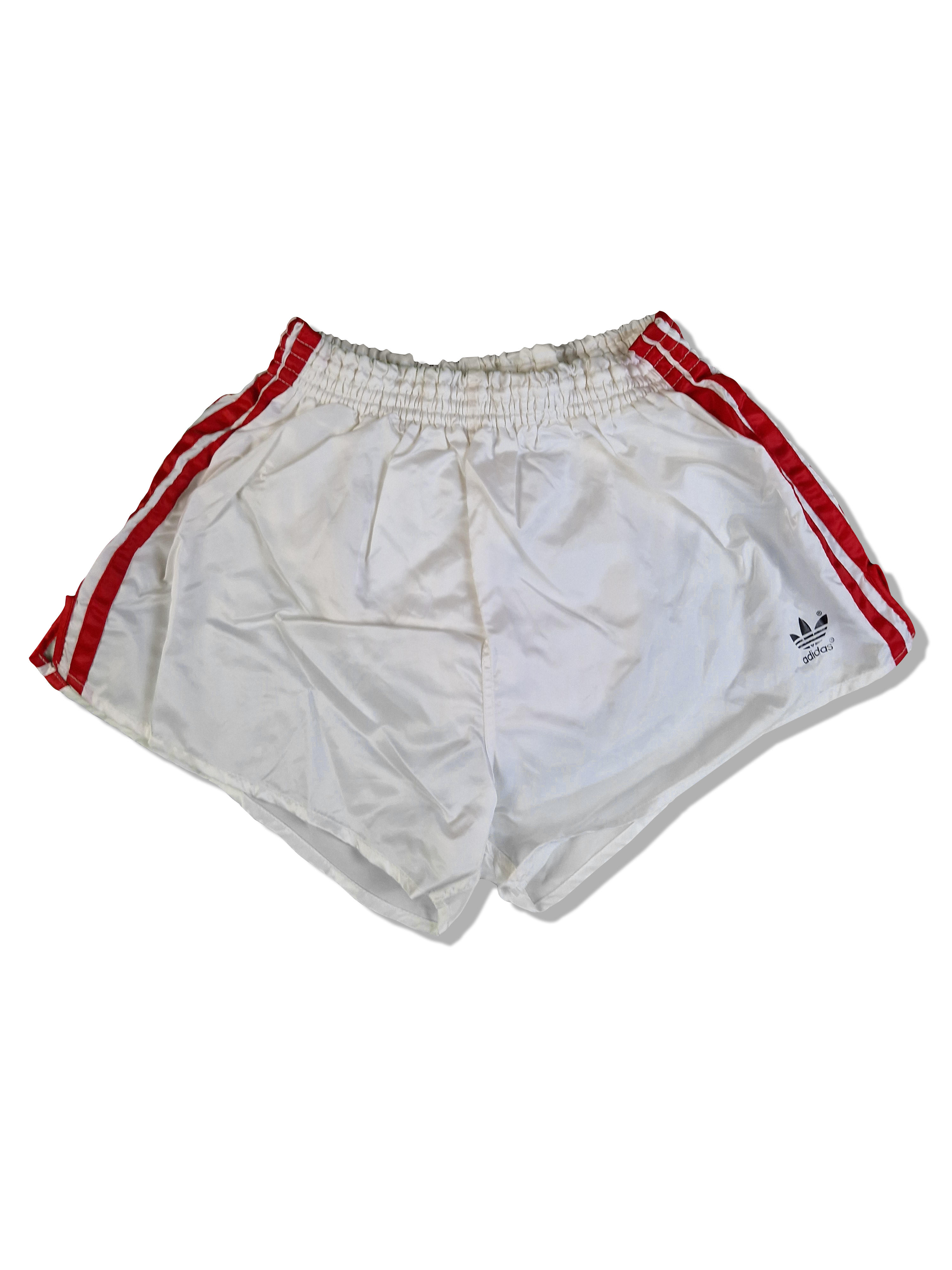 Vintage Adidas Shorts 80s Glanz Sprinter Made In West Germany Weiß Rot D7 L - RareRags