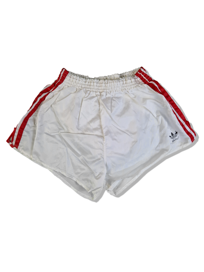 Vintage Adidas Shorts 80s Glanz Sprinter Made In West Germany Weiß Rot D7 L - RareRags