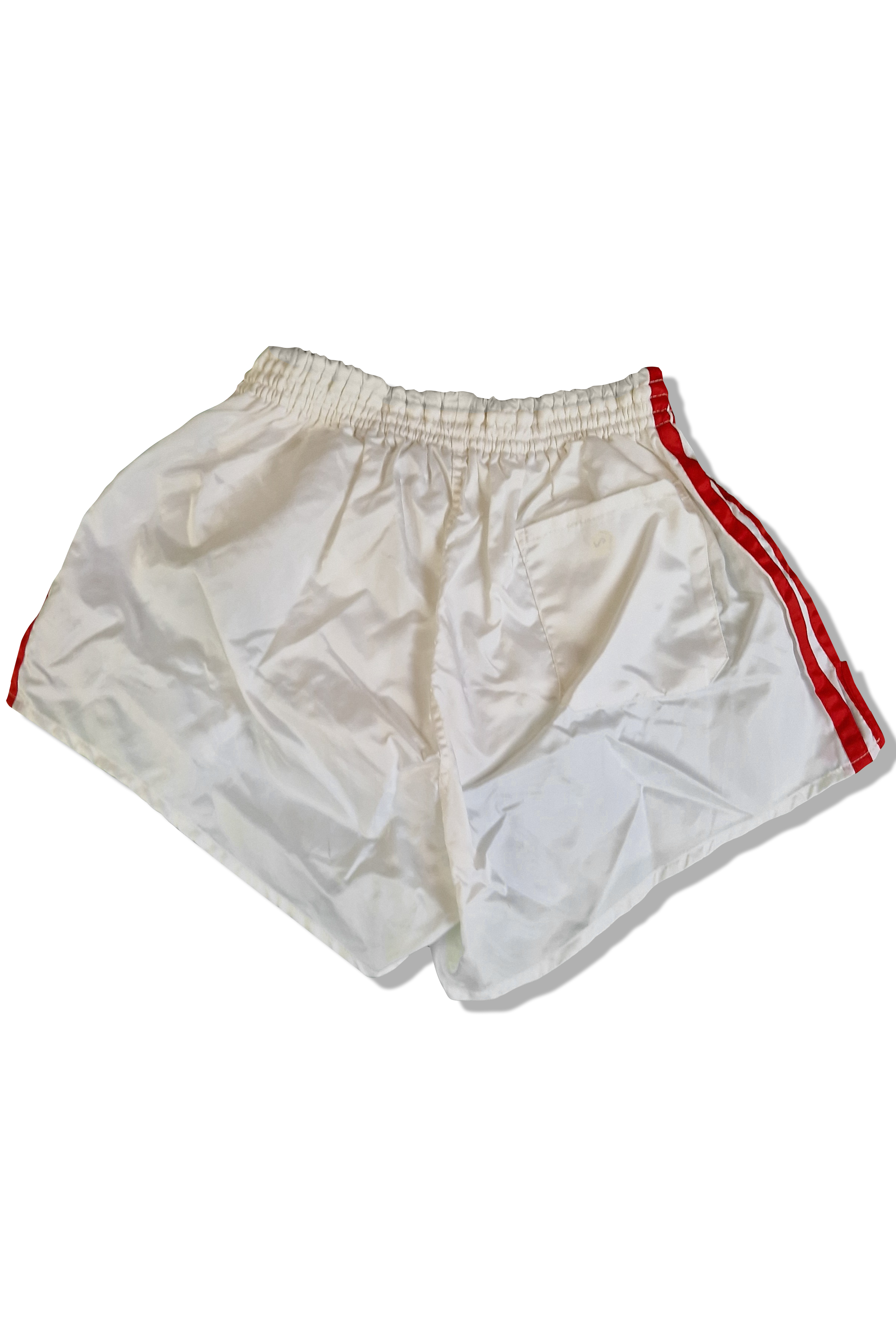 Vintage Adidas Shorts 80s Glanz Sprinter Made In West Germany Weiß Rot D7 L - RareRags