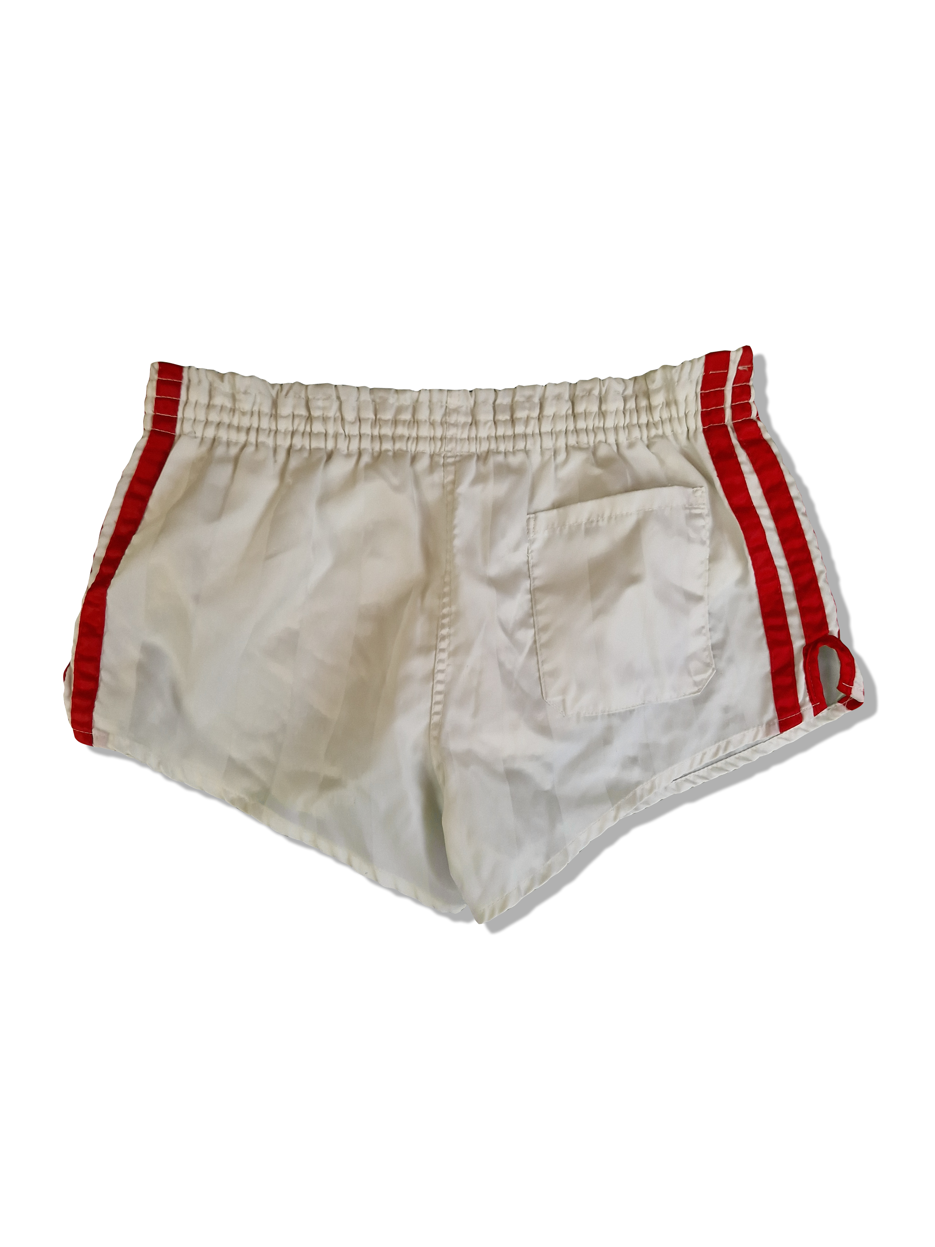 Vintage Adidas Shorts 80s Glanz Sprinter Weiß Rot D3 XS-S - RareRags