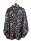 Vintage Signe Incognito Hemd Seide Muster Bunt L