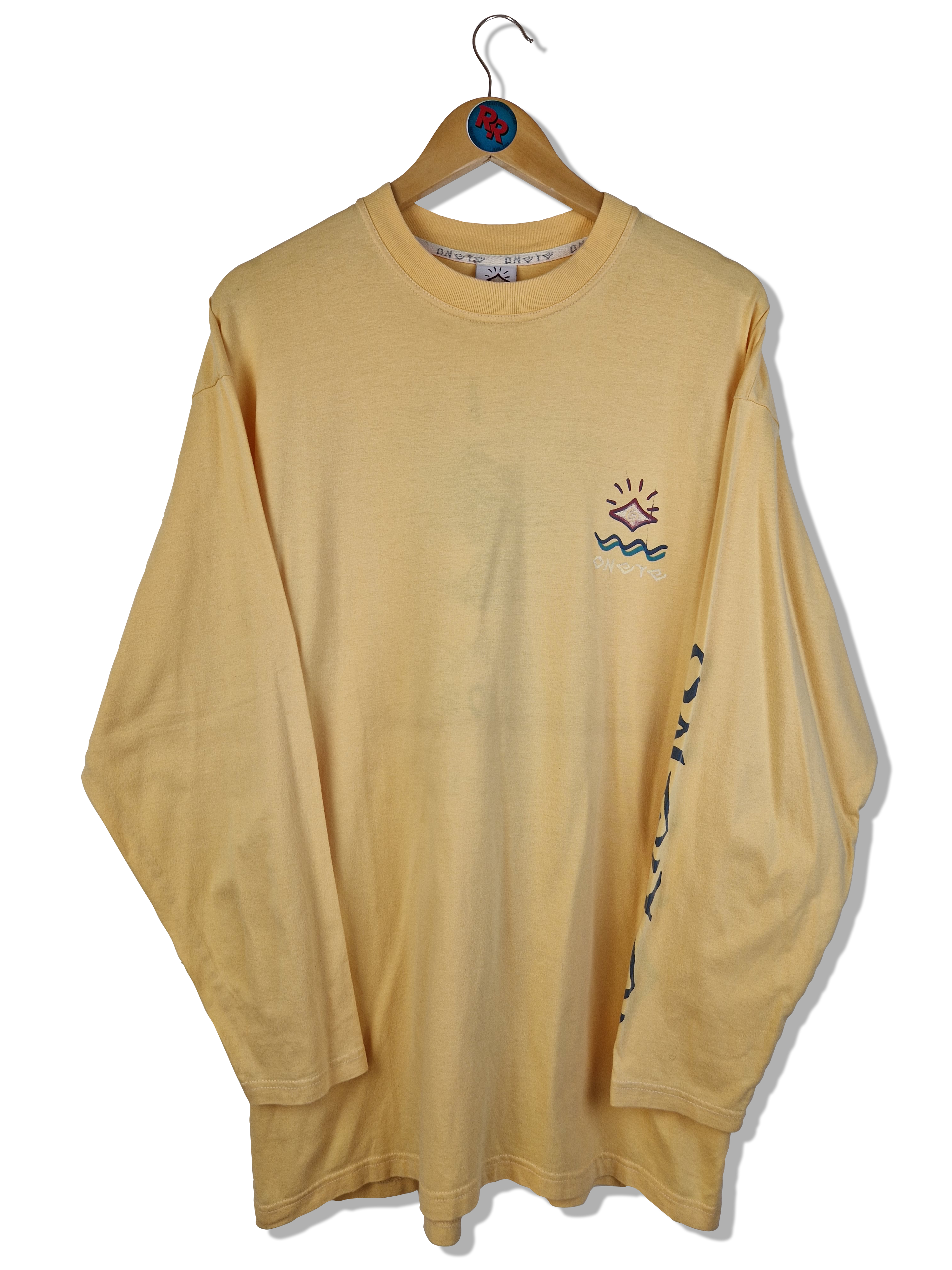 Vintage One Eye Longsleeve "One World, Oneye, Mauritius" Gelb XXL - RareRags