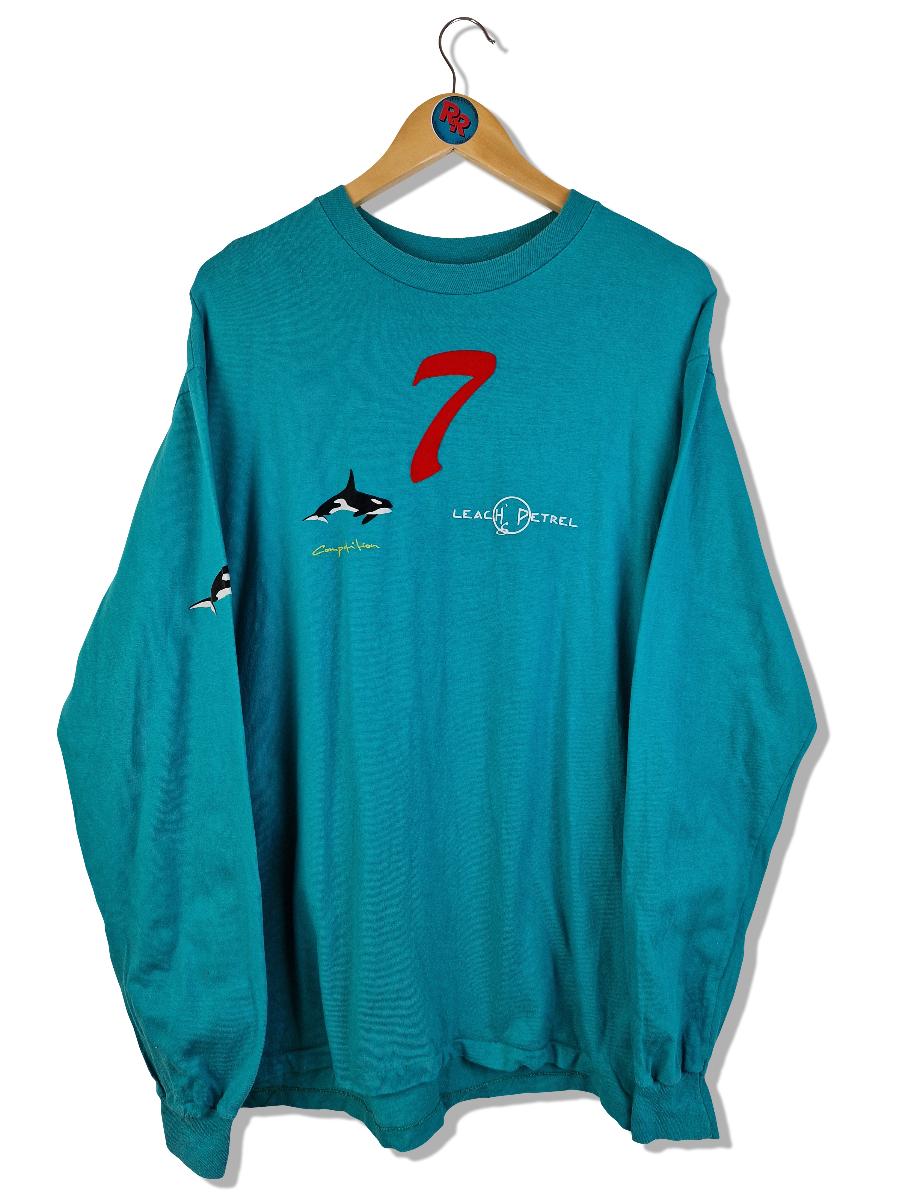 Vintage Hanes Longsleeve Leach Petrel Ahrensburger TSV Single Stitched Türkis L - RareRags