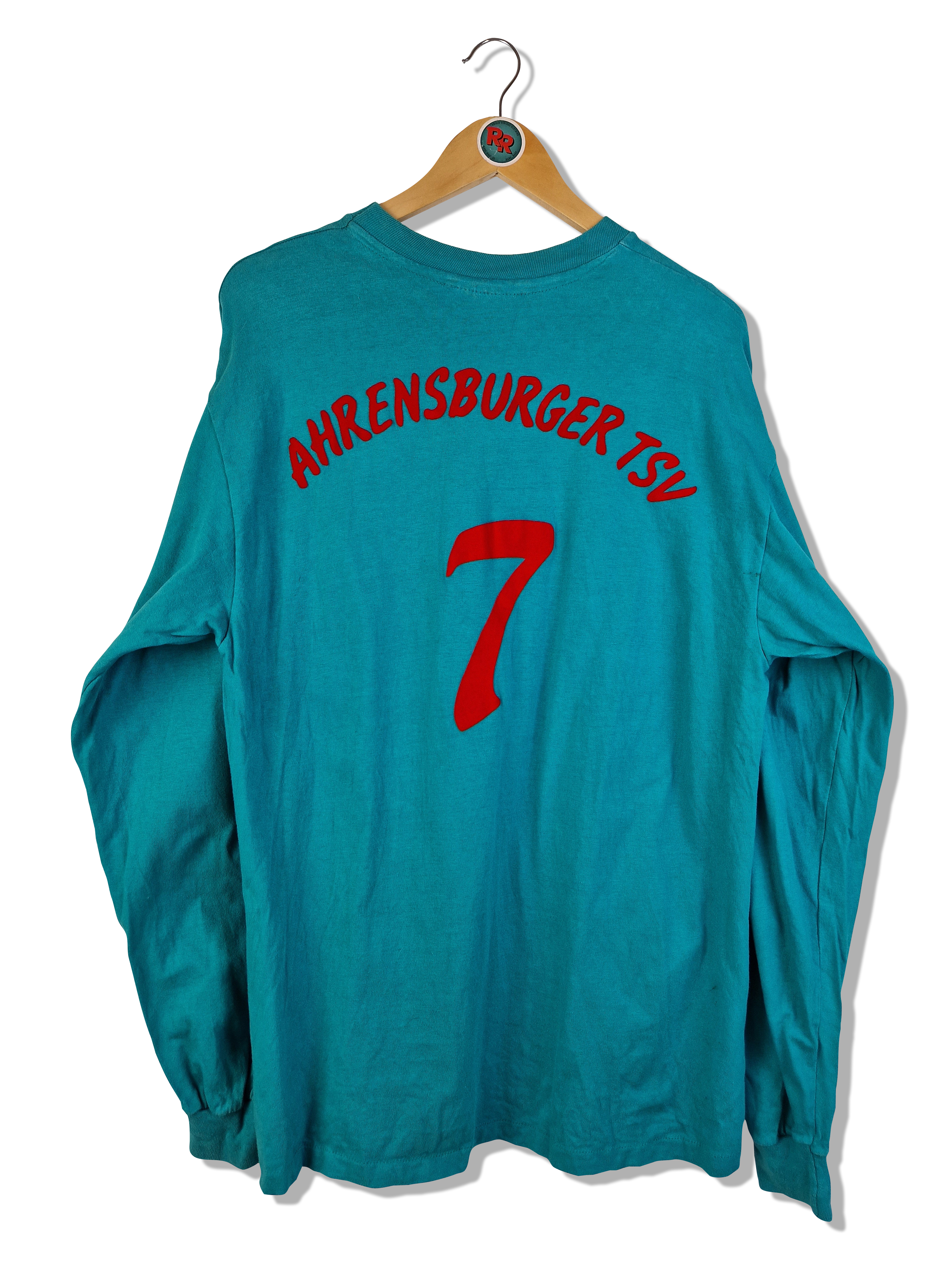 Vintage Hanes Longsleeve Leach Petrel Ahrensburger TSV Single Stitched Türkis L - RareRags