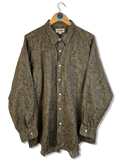 Vintage Grandioso Hemd Paisley Made In Japan Grün Braun L-XL