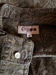 Vintage Grandioso Hemd Paisley Made In Japan Grün Braun L-XL