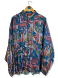 Vintage Arpino Hemd Crazy Pattern Rot Blau XXL