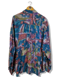 Vintage Arpino Hemd Crazy Pattern Rot Blau XXL