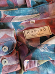 Vintage Arpino Hemd Crazy Pattern Rot Blau XXL