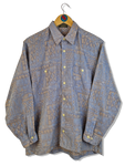 Vintage Nouvelle Eliteclub Hemd Abstract Pattern Hellblau Braun M-L