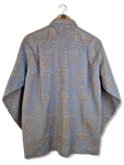 Vintage Nouvelle Eliteclub Hemd Abstract Pattern Hellblau Braun M-L