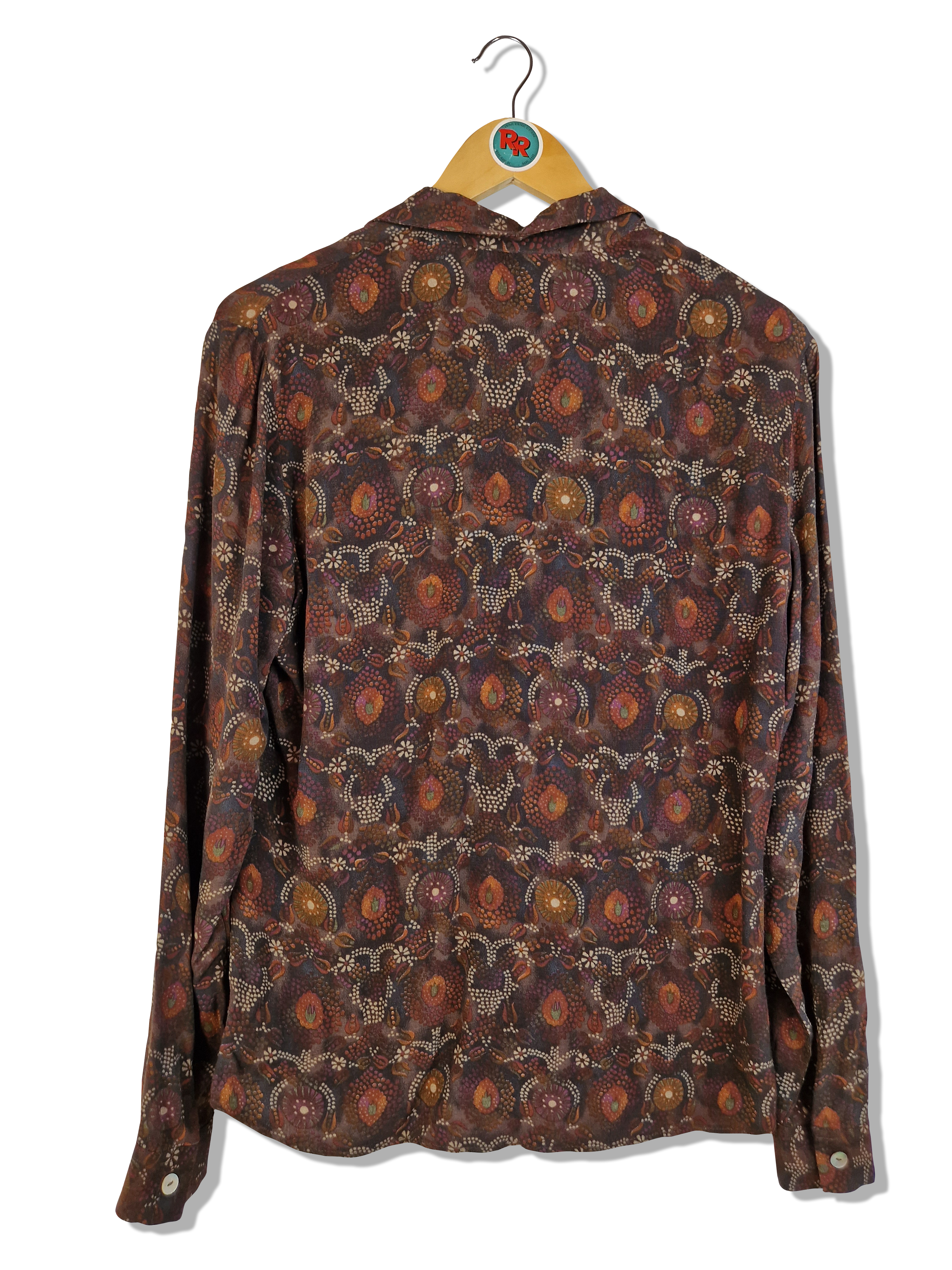 Vintage Pedrini Bluse Viscose Rot Braun S