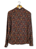 Vintage Pedrini Bluse Viscose Rot Braun S