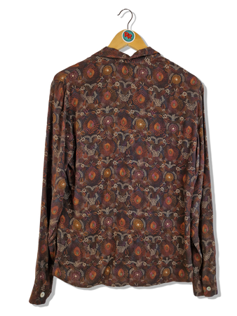 Vintage Pedrini Bluse Viscose Rot Braun S
