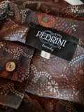 Vintage Pedrini Bluse Viscose Rot Braun S