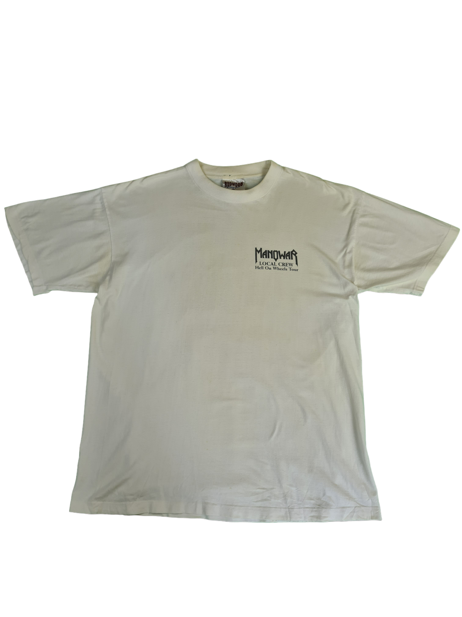 Rare! Vintage Redwood Shirt Manowar "Hell On Wheels"- Tour 1996/97 Local Crew Weiß XL