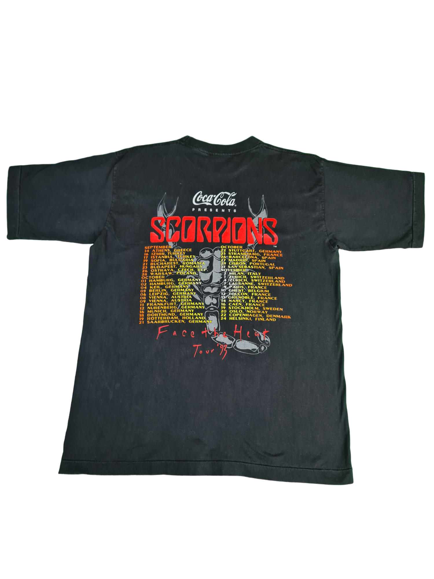 Rare! Vintage Shirt Scorpions Face The Heat Tour 1993 Single Stitch Schwarz L-XL