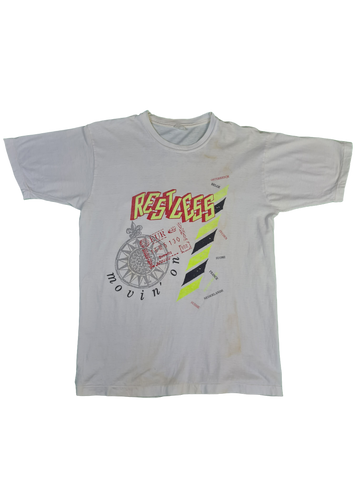 Vintage Shirt Restless "Movin' On" Tour 1990 Rock Single Stitch Weiß M-L