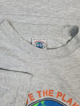 Vintage Hard Rock Cafe Shirt Kowloon "Save the planet" Single Stitch Heather Grau L-XL