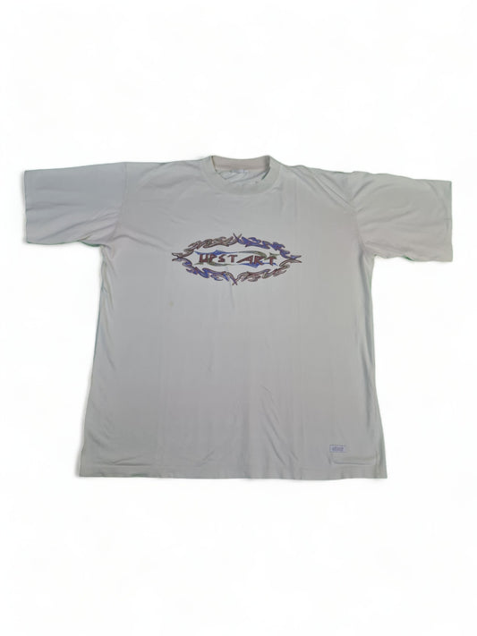 Vintage Etirel Shirt "Up Start" Y2K/Surfer Print Weiß L-XL